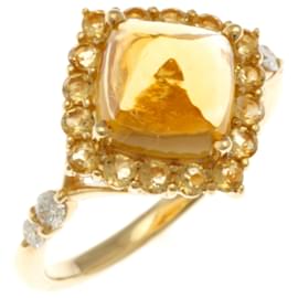 Autre Marque Damenring aus 18K Gelbgold mit Citrin und Diamanten