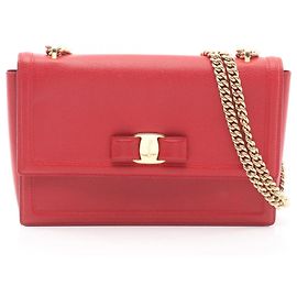 Rote Vara Schleifen Schultertasche von Salvatore Ferragamo