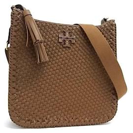 Borsa a spalla in pelle marrone Tory Burch