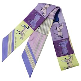 Foulard Twilly Hermès in viola e giallo