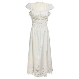 Abito midi in cotone ad occhio di pernice Altuzarra bianco Optic White Lily