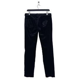 Pantalones de terciopelo acampanados bordados con el logo de Gucci por Tom Ford AW01