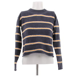 ALEXANDRA GOLOVANOFF Gestreifter Baumwollpullover Blau - Autre Marque