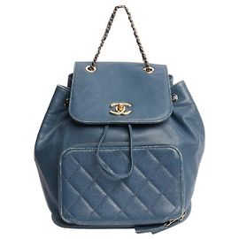 Chanel Zaino in pelle caviar blu