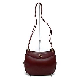 Borsa a spalla vintage in pelle rossa Christian Dior