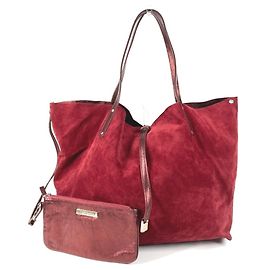 Rote Wildleder Schultertasche von Tiffany & Co.