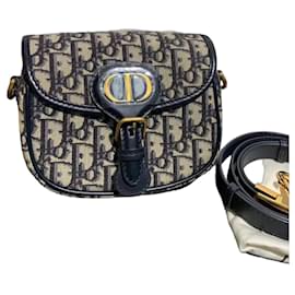 Borsa a tracolla Dior H Bobby piccola nera in tessuto