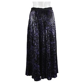 Saia midi plissada Brett em poliéster violeta de Diane Von Furstenberg