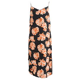 Vestido midi tipo slip Geroux en seda multicolor de Ganni