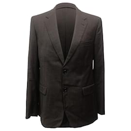 Blazer monopetto in lana marrone di Prada