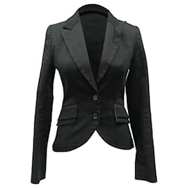 Blazer de un solo botón Alexander McQueen en algodón negro - Autre Marque
