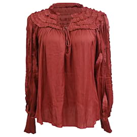 Blusa con volantes Mila en poliéster rojo de Ulla Johnson