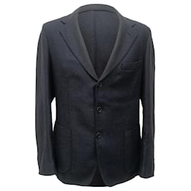 Blazer à simple boutonnage avec poches en cachemire bleu marine Loro Piana
