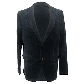 Blazer de un solo botón en terciopelo azul marino Ermenegildo Zegna