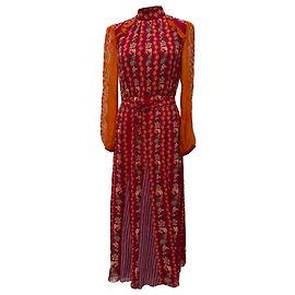 Autre Marque Vestido Maxi Impreso Saloni Jacqui-B en Seda Multicolor