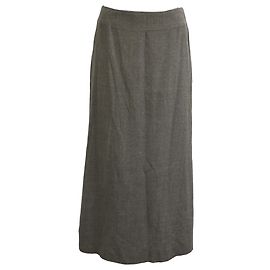Gonna midi dritta Max Mara in lana grigia