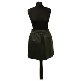 Minifalda de cuero verde oscuro Bottega Veneta