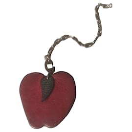 Hermès Red Apple Leather Bag Charm