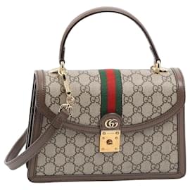 Borsa Gucci Ophidia Top Handle Flap in tela GG Supreme
