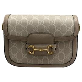 Borsa Gucci 1955 Horsebit in tela beige