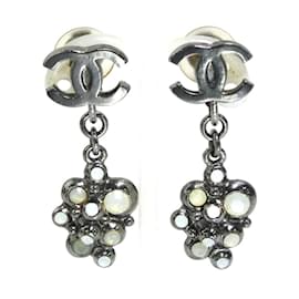 Orecchini a goccia in metallo gunmetal Chanel