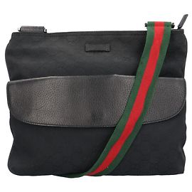 Borsa a spalla Gucci in tela GG nera