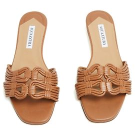 Sandali Mules Aquazzura EU38.5 Pantofole in Pelle Intrecciata UK5.5 US8 Nuove