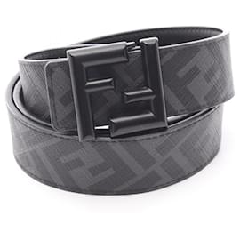 Ceinture en cuir réversible Fendi FF Square, noire