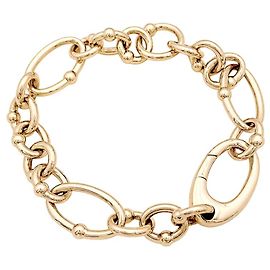 Autre Marque Bracciale a maglie ovali e circolari in oro giallo.