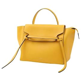 Borsa Tote Céline Belt in pelle gialla