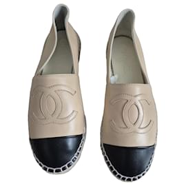 Espadrillas Chanel in pelle beige 36