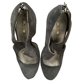 Décolleté Miu Miu Grigio Scuro Camoscio