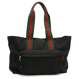 Borsa tote in nylon nero Gucci