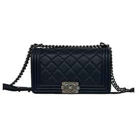 Borsa a spalla in pelle con catena Chanel Boy Coco Mark