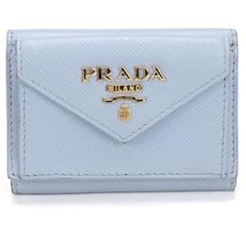 Prada Dreifach-Brieftasche in Blau