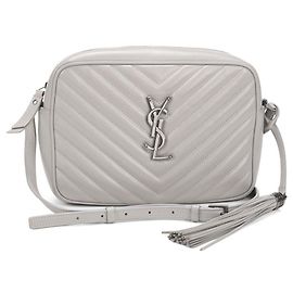 Borsa a tracolla in pelle grigia Saint Laurent