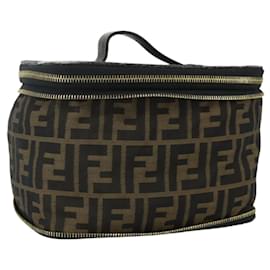 FENDI Borsa Vanity in Tela Zucca Marrone Nera Auth 176697 - Fendi