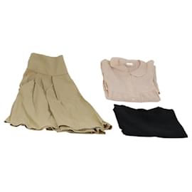 PRADA Hermes Hemd Baumwolle 3 Set Schwarz Beige Auth 174992 - Prada