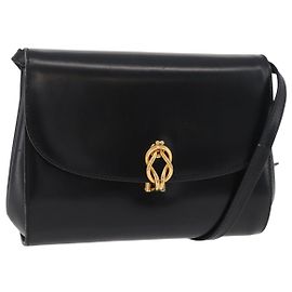 Borsa a Spalla in Pelle Nera e Oro GUCCI 004 056 0219 Auth ep14171