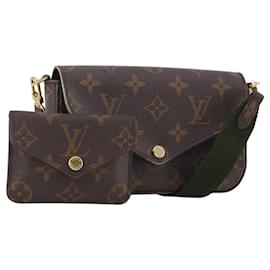 LOUIS VUITTON Pochette Multi Felicie Monogramma Khaki M80091 LV Auth 174165A - Louis Vuitton