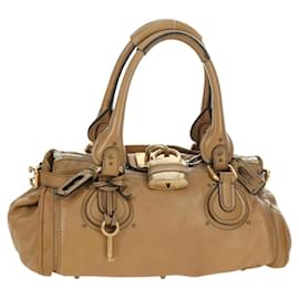 Chloé Borsa a mano Chloe Paddington in pelle beige oro argento autentica am11349V