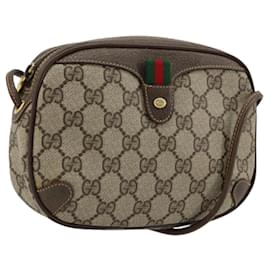 Borsa Sherry Line GG Supreme Web di GUCCI in PVC Beige Rosso 89 02 055 Auth 176678