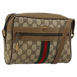 Borsa Sherry Line GG Supreme Web di GUCCI in PVC beige e rosso 56 02 004 Auth 176671