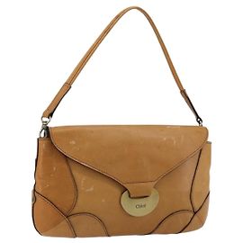 Chloé Chloe Schultertasche aus Leder Beige Gold Auth bs34605