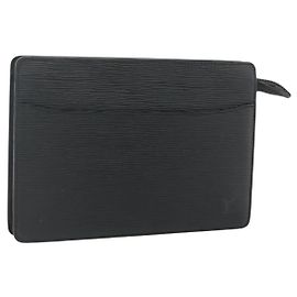 LOUIS VUITTON Epi Pochette Hombre Bolsa Clutch Negra M52522 LV Auth ep14052