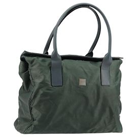 Céline Borsa Tote in Nylon Verde Argento Auth bs34712