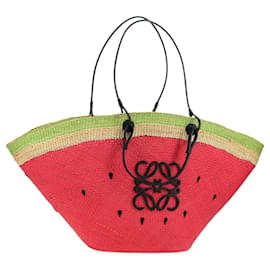 Borsa Tote Watermelon LOEWE in rafia 2 in 1 Rossa Auth 177114SAV