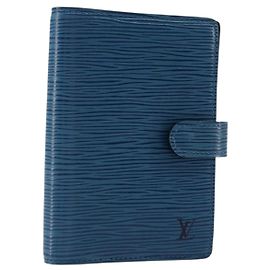 CUBIERTA DE AGENDA DIARIA LOUIS VUITTON Epi Agenda PM Azul R20055 LV Auth BA12306