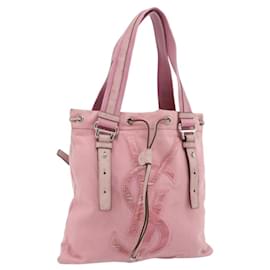 SAINT LAURENT Borsa Tote Kahala Canvas Rosa Argento 123435 Auth 176691