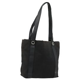 Bulgari Borsa Tote BVLGARI in tela e pelle nera argento autentica ka4072